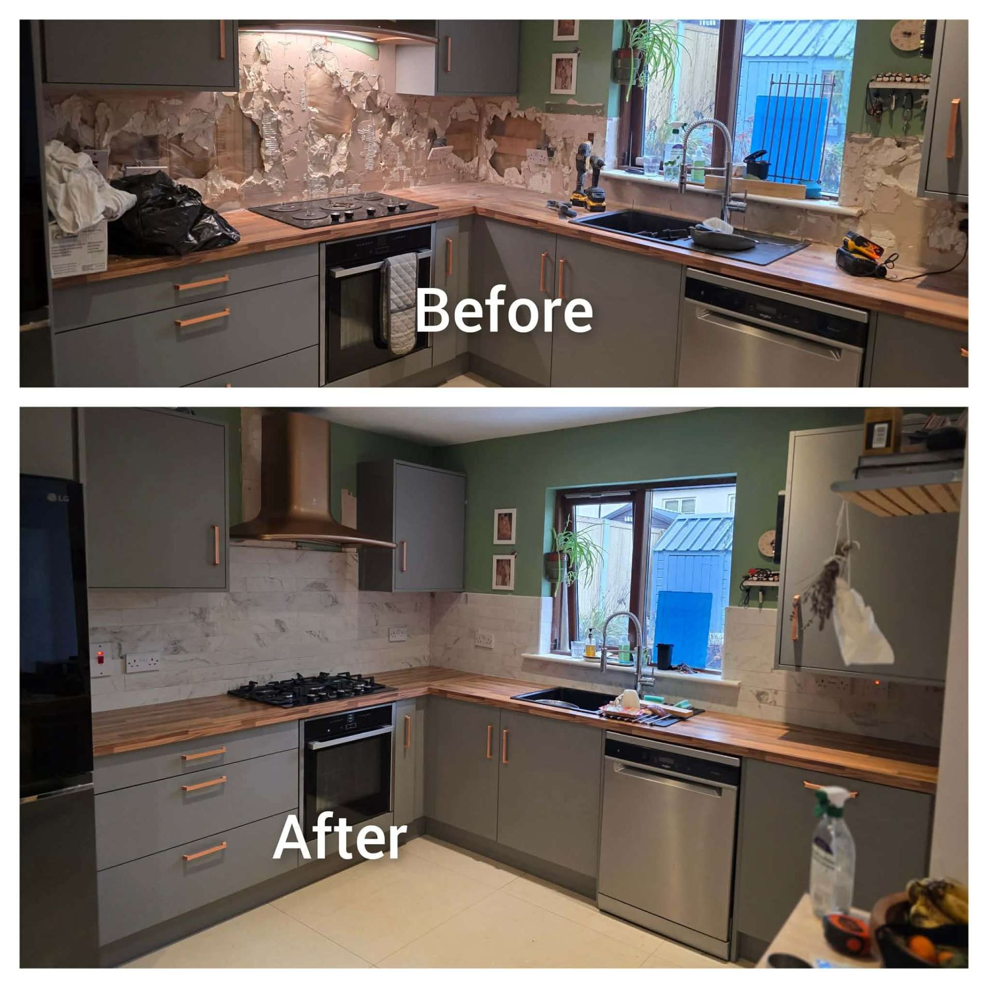 Before and after — Full kitchen refit