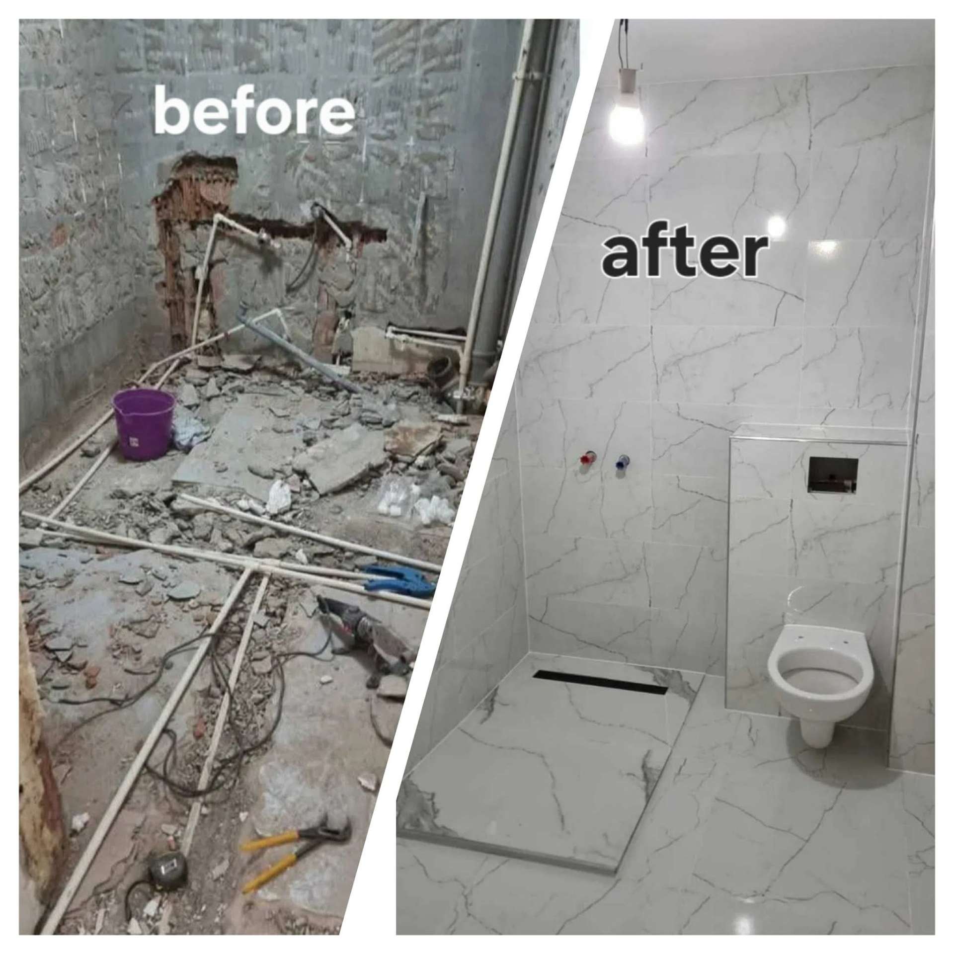Before and after — Bathroom strip-out & rebuild